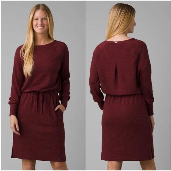 Prana Sunrise sporty lightweight buttery soft Dress maroon medium new - Picture 1 of 12